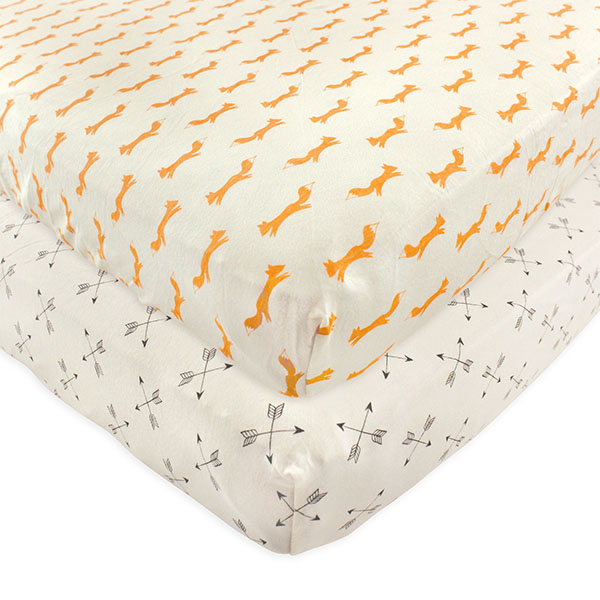 Touched by Nature Organic Cotton Fitted Crib Sheet 2-Pack