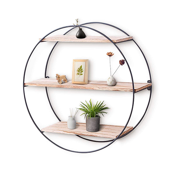 Rustic Round Floating Shelves