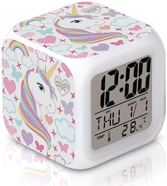 DTMNEP Unicorn Alarm Clock for Kids
