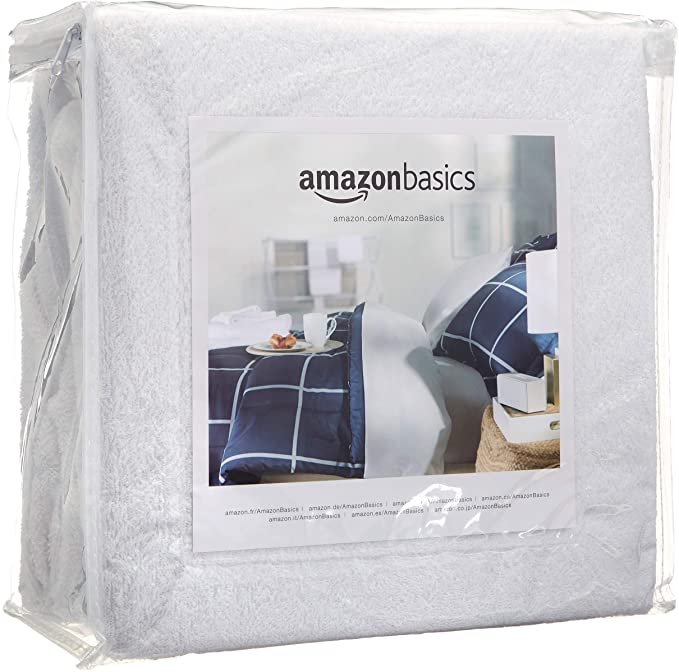 Amazon Basics Hypoallergenic Waterproof Fitted Mattress Protector Cover