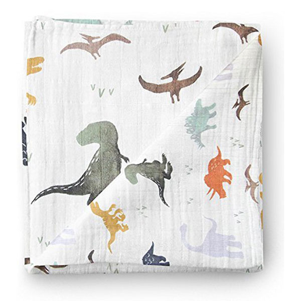 Aenne Baby Muslin Baby Swaddle Blanket with Dinosaur Dino Print