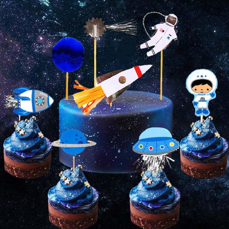 JeVenis Space Astronaut Cupcake Toppers 