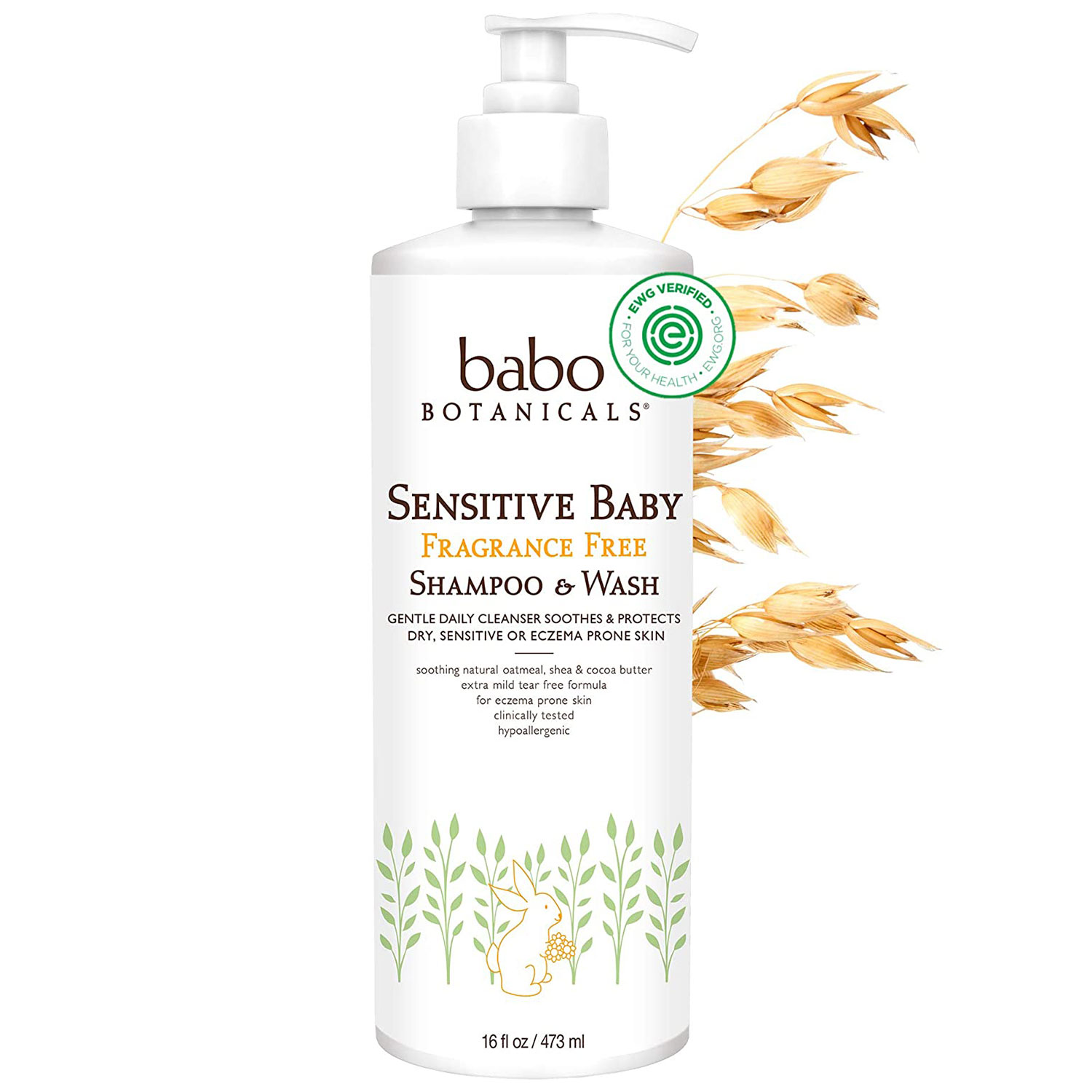 Babo Botanicals Sensitive Baby 2-in-1 Shampoo and Wash