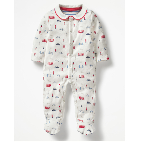 Boden Baby Printed Sleepsuit  