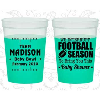 Football Baby Shower Color Changing Cups