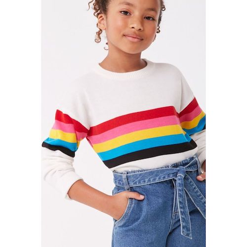 Forever 21 Girls Striped-Trim Sweater  