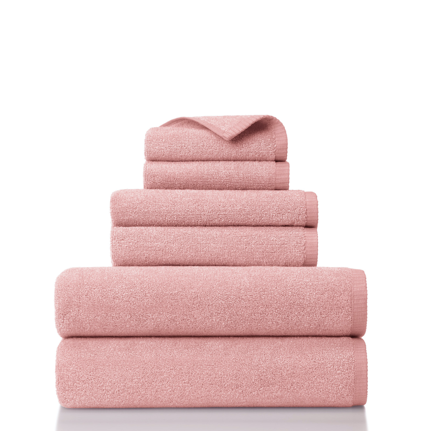 Gap Home Melange Organic Cotton 6-Piece Bath Towel Set, Blush