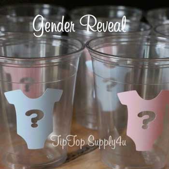 Onesie Gender Reveal Cups