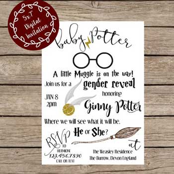 Harry Potter Gender Reveal Invitations