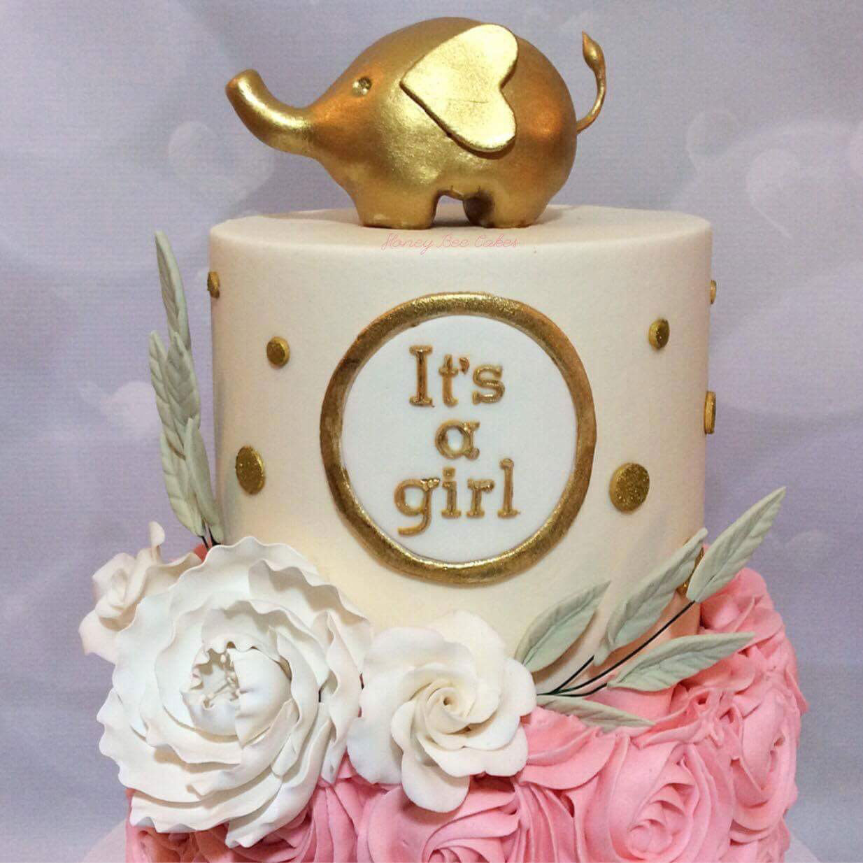 Gold Painted Elephant Cake Topper