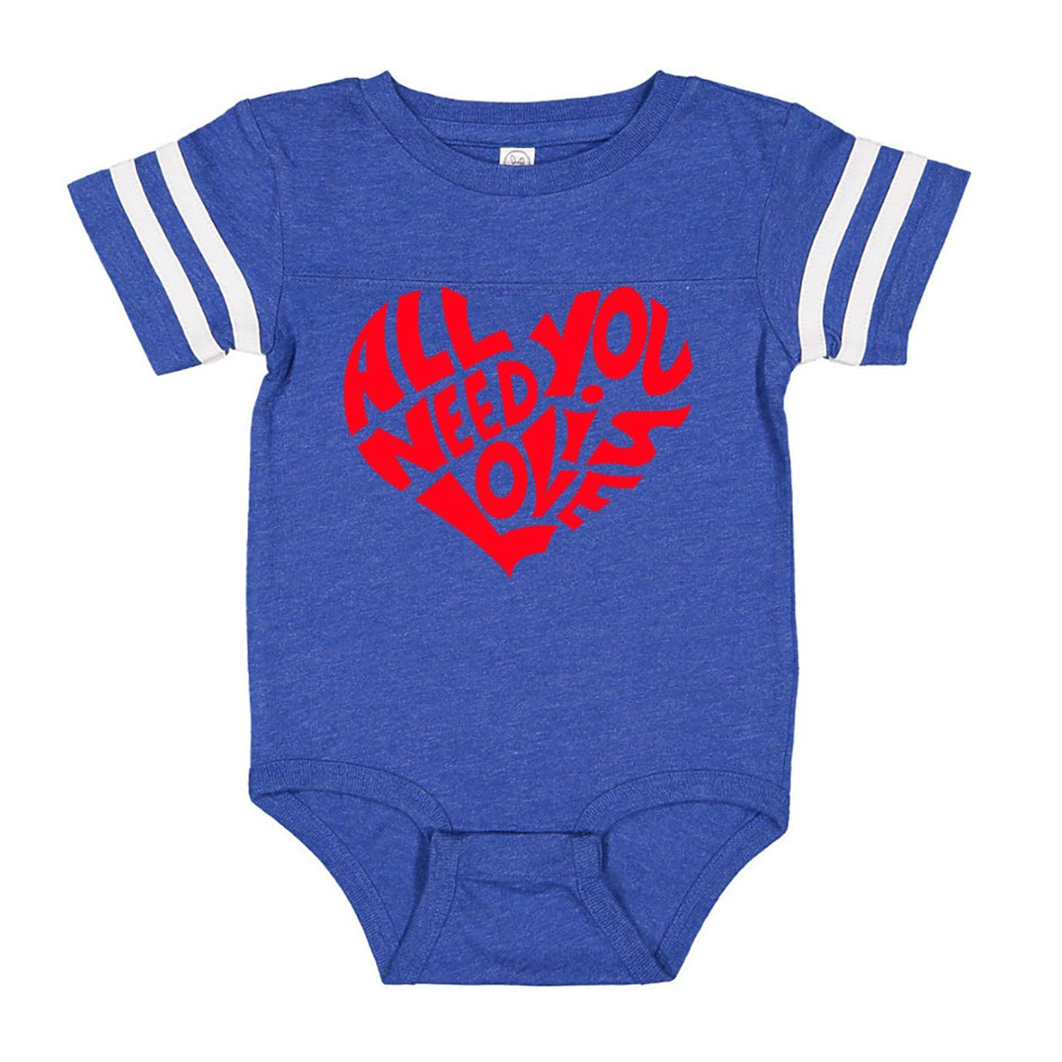 Inktastic 'All You Need Is Love' Red Heart Shape Onesie
