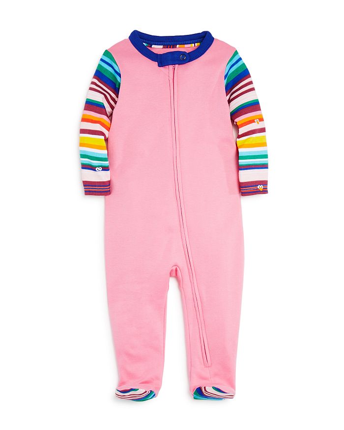 Isaac Mizrahi Loves Sesame Street Girls' Stripe-Sleeve Footie Pajamas