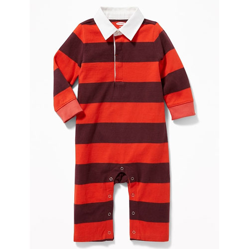 Striped Rugby One-Piece