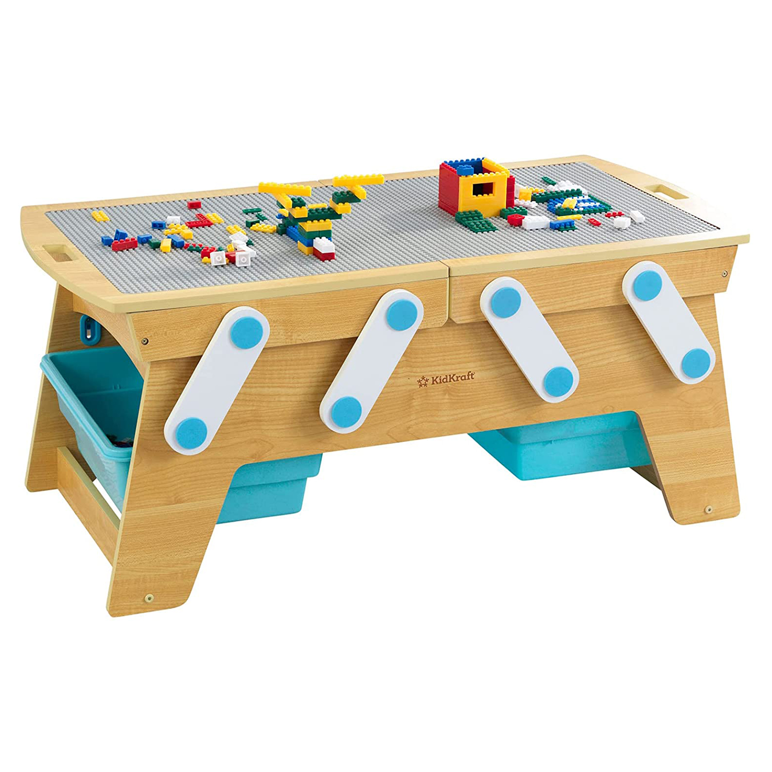 Best Lego Table With Storage for Sibling Play: KidKraft Building Bricks Play and Store Table 