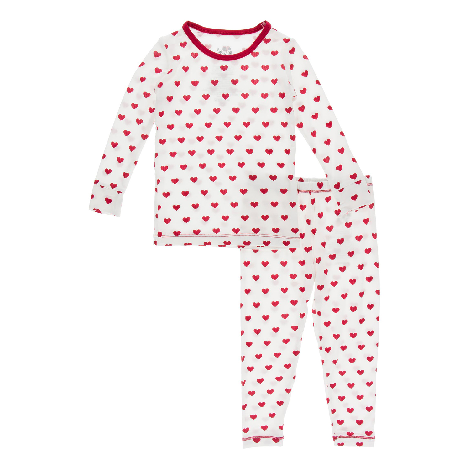 Kickee Pants Heart Print Fitted Two-Piece Pajamas