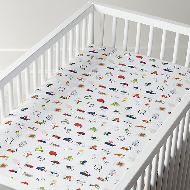 Organic Marigold Butterfly Crib Fitted Sheet