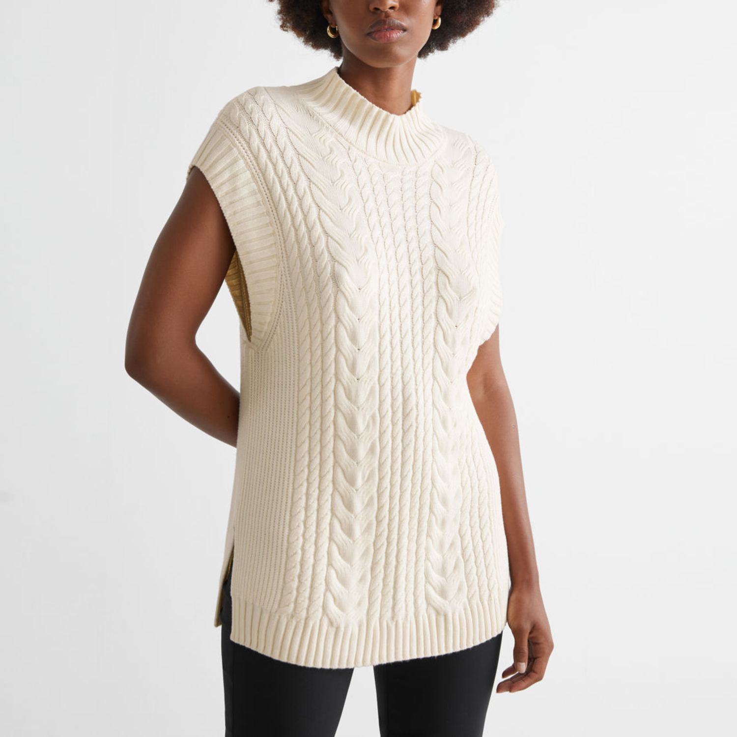 & Other Stories Oversized Cable Knit Vest