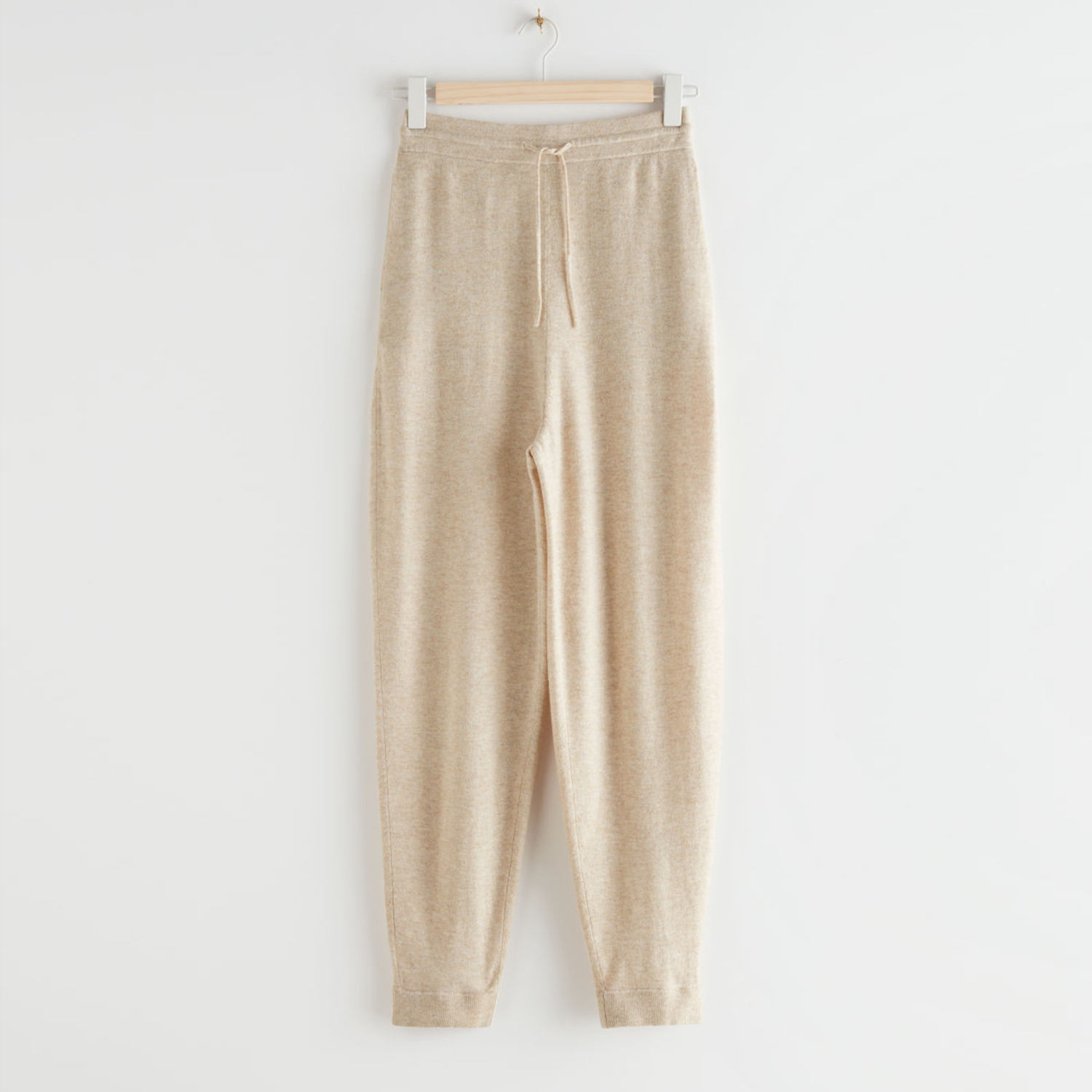 & Other Stories Oversized Wool Knit Drawstring Trousers
