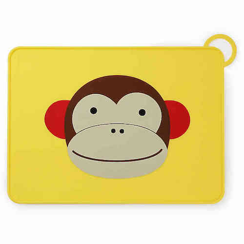 SKIP HOP Zoo Reusable Monkey Fold & Go Silicone Placemat