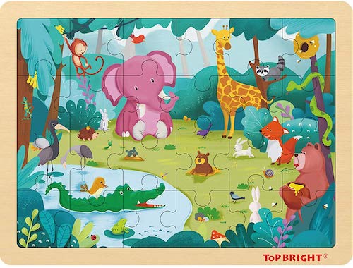 TOP BRIGHT Forest Animals Wooden Jigsaw Puzzle